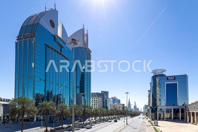 Riyadh, Saudi Arabia - March 01, 2024: Riyadh Olaya Street Buildings and landmark