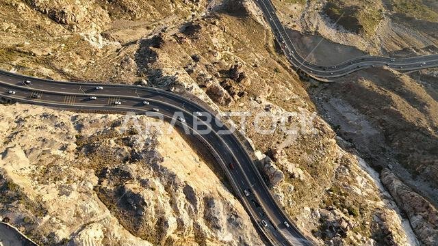 Al Taif drone Aerial view, Al Hada Mountain in Taif City top view, Saudi Arabia with Beautiful View of Mountains and Al Hada road to Mecca, Saudi tour