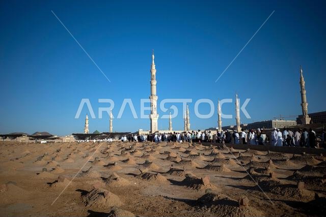 جنة البقيع أو حديقة البقيع، مقبرة في المدينة المنورة، المملكة العربية السعودية، بالقرب من المسجد النبوي، المسجد النبوي.