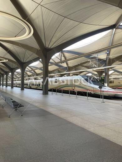 Trains station of haramain high speed railway.this photo was taken from Madinah,Saudi Arabia.