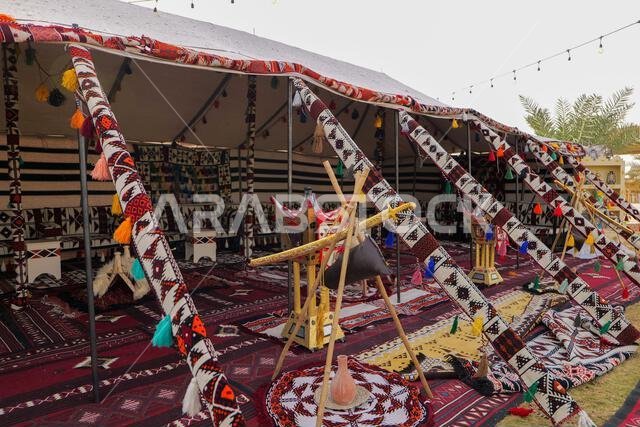 Traditional Bedouin Tent Interior in Saudi Arabia Traditional Bedouin Tent Interior in Saudi Arabia