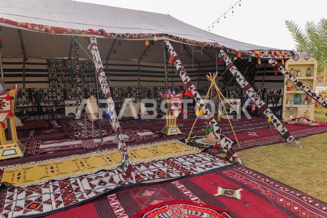 Traditional Bedouin Tent Interior in Saudi Arabia