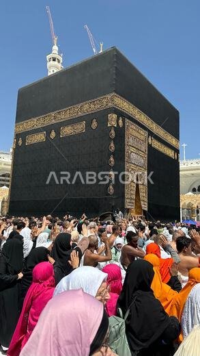 يؤدي الحجاج المسلمون طواف الكعبة المشرفة بعد صلاة الفجر في المسجد الحرام بمكة المكرمة. الحمد لله الذي خلق السماوات