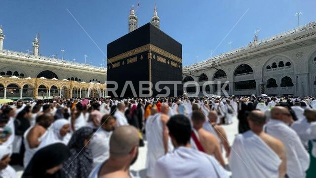 Muslim pilgrims perform Tawaf around the Kaaba after dawn prayer at Masjid al-Haram in Makkah, Saudi Arabia. Muslims worldwide face the Kaaba in