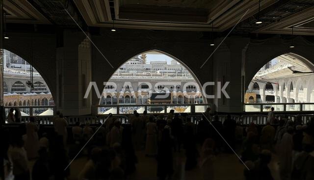 Muslim pilgrims perform Tawaf around the Kaaba after dawn prayer at Masjid al-Haram in Makkah, Saudi Arabia. Muslims worldwide face the Kaaba in