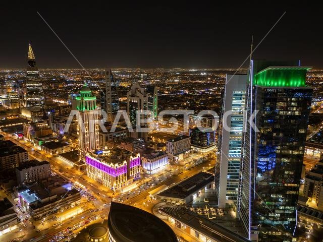 Night Cityscape of Riyadh Skyline