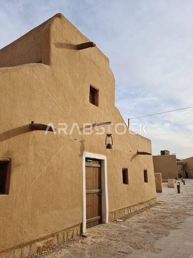 Mud-Brick Building Facade in At-Tureif, Saudi Arabia