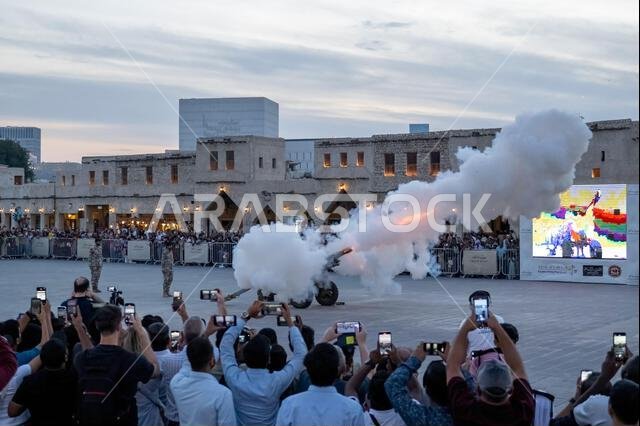 Souq Waqif Cannon firing, cannon shooting also known as Midfaa Iftar