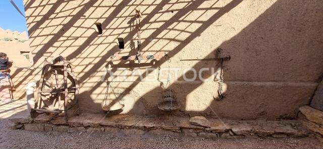 Mecca, Saudi Arabia - December 28th, 2022: Traces of ancient Arab civilization in Alamoudi Museum, Mecca, Saudi Arabia.