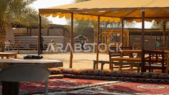 Desert outdoor seating. High quality photo