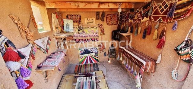 Mecca, Saudi Arabia - December 28th, 2022: Traces of ancient Arab civilization in Alamoudi Museum, Mecca, Saudi Arabia. Mecca, Saudi Arabia - December 28th, 2022: Traces of ancient Arab civilization in Alamoudi Museum, Mecca, Saudi Arabia.