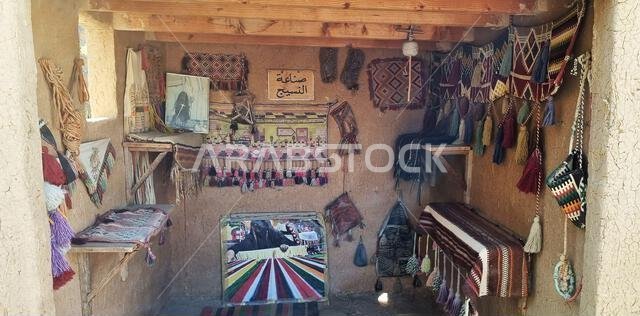 Mecca, Saudi Arabia - December 28th, 2022: Traces of ancient Arab civilization in Alamoudi Museum, Mecca, Saudi Arabia.