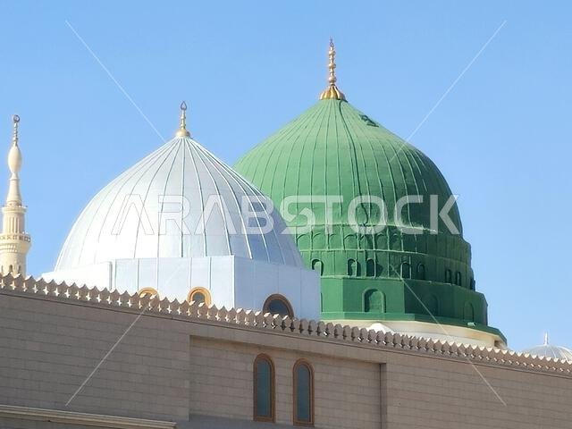 The Prophet's Mosque al-Masjid al-Nabawi, the second mosque built by the Islamic prophet Muhammad in Medina, after the Quba Mosque, the second largest
