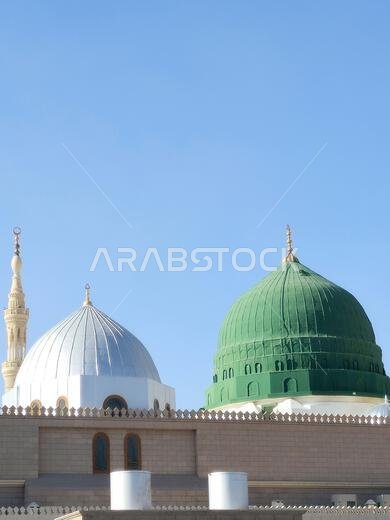 The Prophet's Mosque al-Masjid al-Nabawi, the second mosque built by the Islamic prophet Muhammad in Medina, after the Quba Mosque, the second largest