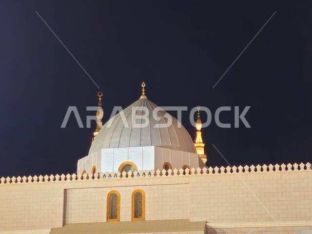 The silver dome of The Prophet's Mosque or Al Masjid Al Nabawi, a major site of pilgrimage that falls under the purview of the Custodian of the Two Ho