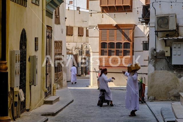 Saudi Arabia, Makkah Province, Jeddah, the historic old town of Al-Balad, UNESCO World Heritage Site, traditional houses