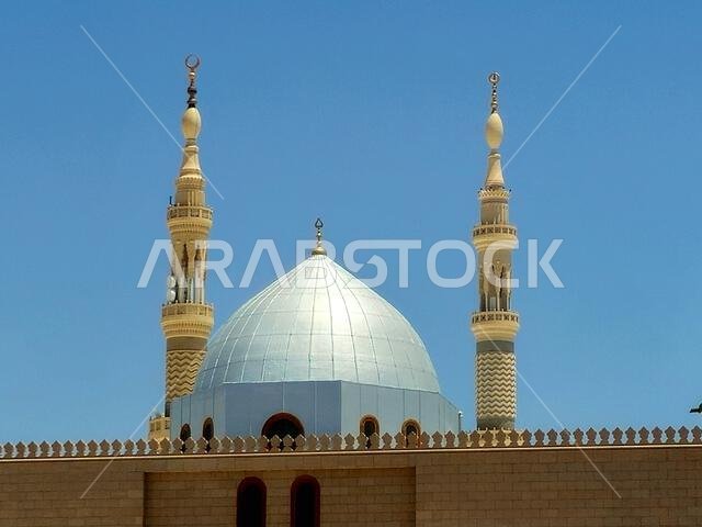 The exterior and the outer view of The Prophet's Mohamed Mosque or Al Masjid Al Nabawi, a major site of pilgrimage that falls under the purview of the The exterior and the outer view of The Prophet's Mohamed Mosque or Al Masjid Al Nabawi, a major site of pilgrimage that falls under the purview of the