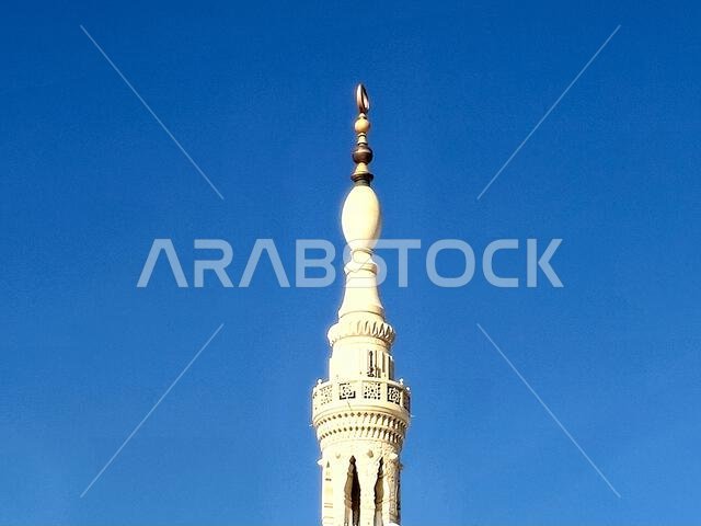 The exterior and the domes of The Prophet's Mosque or Al Masjid Al Nabawi, a major site of pilgrimage that falls under the purview of the Custodian of