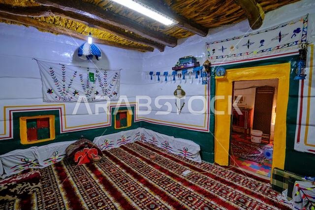 المملكة العربية السعودية، منطقة نجران، قرية بدر الجنوب، منزل تقليدي