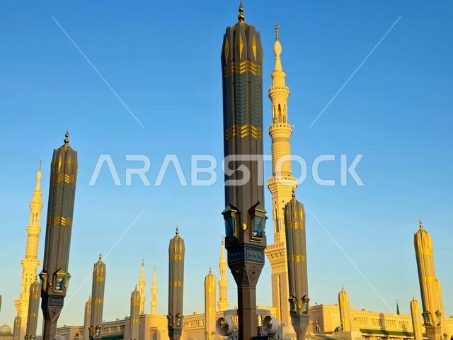 closed tents at the prophet's mosque or Al Masjid Al Nabawi in Madinah at the outer courtyard to provide shade to pilgrims, a major site of pilgrimage closed tents at the prophet's mosque or Al Masjid Al Nabawi in Madinah at the outer courtyard to provide shade to pilgrims, a major site of pilgrimage