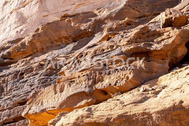 Jabal Ikmah, UNESCO open air library carved into sandstone rocks of AlUla, Saudi Arabia, preserves ancient words and inscriptions of old civilisation