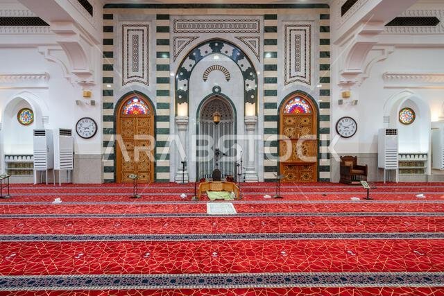 Al Fath Mosque, in Medina, Saudi Arabia, islamic heritage, a sacred site that attracts visitors from across the Muslim world Al Fath Mosque, in Medina, Saudi Arabia, islamic heritage, a sacred site that attracts visitors from across the Muslim world