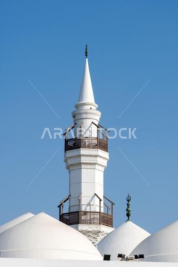 The Masjid Al-Jaffali, or Jaffali Mosque, an architectural gem in in Jeddah, its intricate domes reflecting the rich Islamic heritage of Saudi Arabia