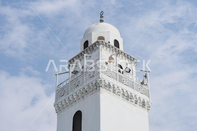 Masjid Al-Jazirah, the amazing Island Mosque in Jeddah, Saudi Arabia, rises from the Red Sea just off the Corniche, a striking architectural marvel