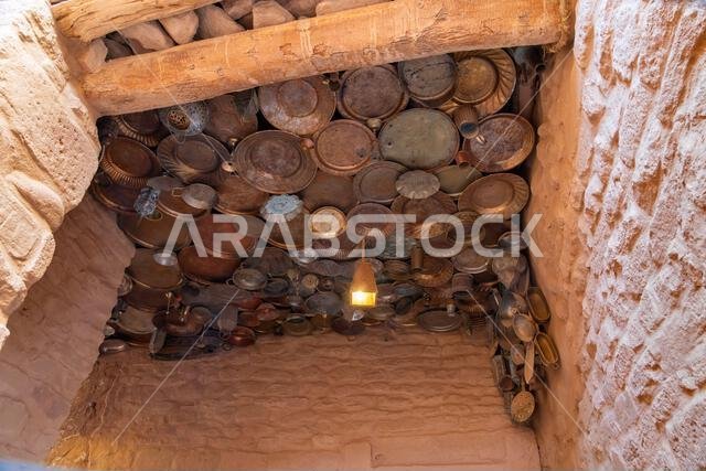 AlUla, Saudi Arabia - December 15, 2024: AlUla Old Town, in Saudi Arabia, historic mud brick city with ancient ruins and traditional narrow streets