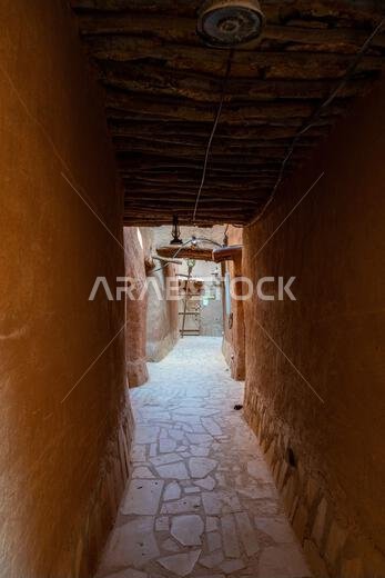Ushaiqer , Saudi Arabia - December 14, 2024: view of Ancient Traditional Mud Buildings in old village of Ushaiqer Heritage Village, Saudi Arabia