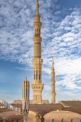 Prophets Mosque in Medina, second holiest site of Islam in Saudi Arabia, that attracts visitors from all Muslim world
