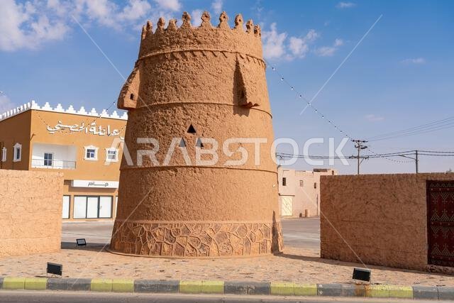 Ushaiqer , Saudi Arabia - December 14, 2024: view of Ancient Traditional Mud Buildings in old village of Ushaiqer Heritage Village, Saudi Arabia