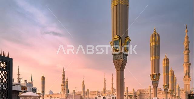 Prophets Mosque in Medina, second holiest site of Islam in Saudi Arabia, that attracts visitors from all Muslim world