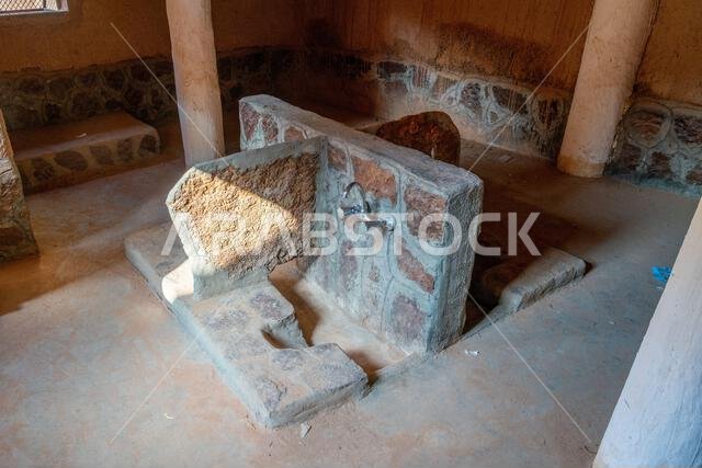 Ushaiqer , Saudi Arabia - December 14, 2024: view of Ancient Traditional Mud Buildings in old village of Ushaiqer Heritage Village, Saudi Arabia