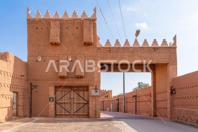 Ushaiqer , Saudi Arabia - December 14, 2024: view of Ancient Traditional Mud Buildings in old village of Ushaiqer Heritage Village, Saudi Arabia