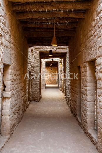 AlUla, Saudi Arabia - December 15, 2024: AlUla Old Town, in Saudi Arabia, historic mud brick city with ancient ruins and traditional narrow streets
