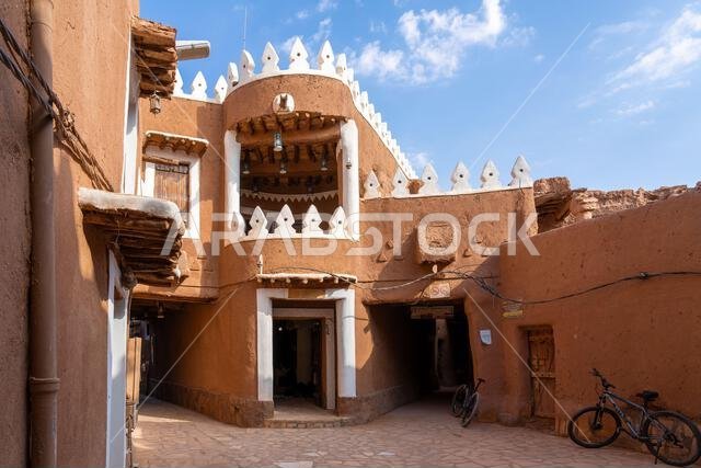 Ushaiqer , Saudi Arabia - December 14, 2024: view of Ancient Traditional Mud Buildings in old village of Ushaiqer Heritage Village, Saudi Arabia