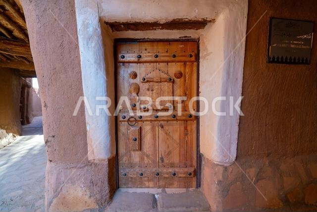Ushaiqer , Saudi Arabia - December 14, 2024: view of Ancient Traditional Mud Buildings in old village of Ushaiqer Heritage Village, Saudi Arabia