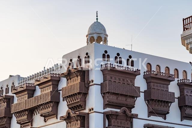 Al Tayibat City Museum in Jeddah at sunset, Saudi Arabia, with its traditional architectural design, showcases the rich cultural heritage of region
