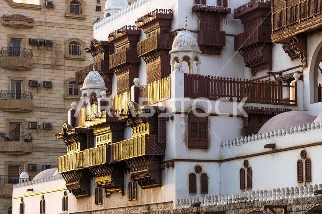 Al Tayibat City Museum in Jeddah at sunset, Saudi Arabia, with its traditional architectural design, showcases the rich cultural heritage of region