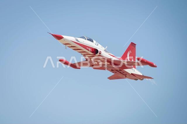 Konya, Turkey - 07.02.2025: Several war planes from Turkish, United States, Qatar, Egypt, Hungary, Azerbaijan and Saudi Arabia Air Forces gather for a