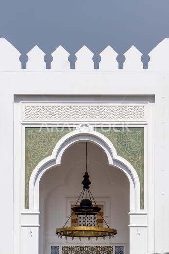 Historic Al Balad district of Jeddah, Saudi Arabia, rests peacefully on a Sunday morning, King Abdulaziz Grand Mosque standing watch over the quiet