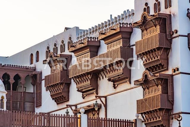 Al Tayibat City Museum in Jeddah at sunset, Saudi Arabia, with its traditional architectural design, showcases the rich cultural heritage of region