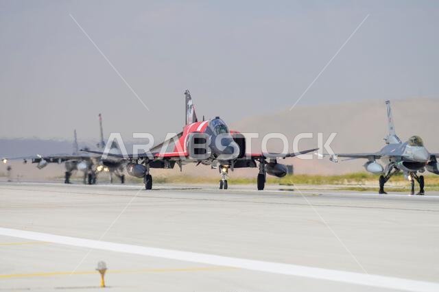 Konya, Turkey - 07.02.2025: Several war planes from Turkish, United States, Qatar, Egypt, Hungary, Azerbaijan and Saudi Arabia Air Forces gather for a Konya, Turkey - 07.02.2025: Several war planes from Turkish, United States, Qatar, Egypt, Hungary, Azerbaijan and Saudi Arabia Air Forces gather for a
