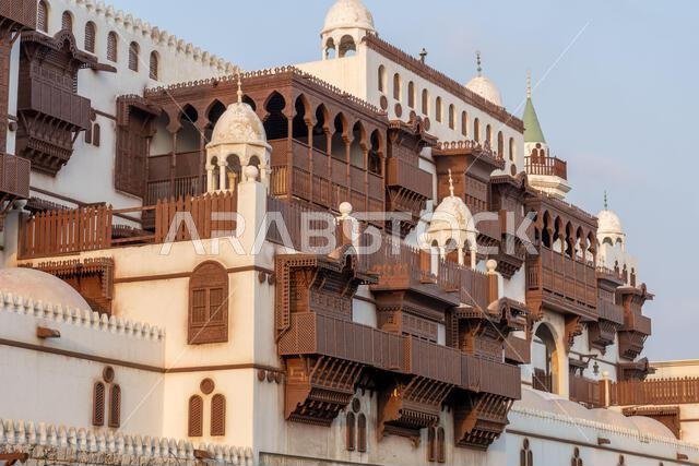 Al Tayibat City Museum in Jeddah at sunset, Saudi Arabia, with its traditional architectural design, showcases the rich cultural heritage of region