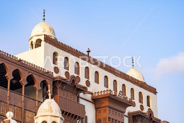 Al Tayibat City Museum in Jeddah at sunset, Saudi Arabia, with its traditional architectural design, showcases the rich cultural heritage of region