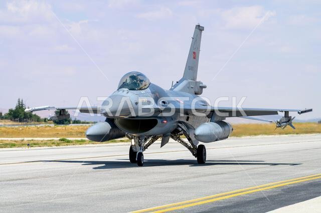 Konya, Turkey - 07.02.2025: Several war planes from Turkish, United States, Qatar, Egypt, Hungary, Azerbaijan and Saudi Arabia Air Forces gather for a