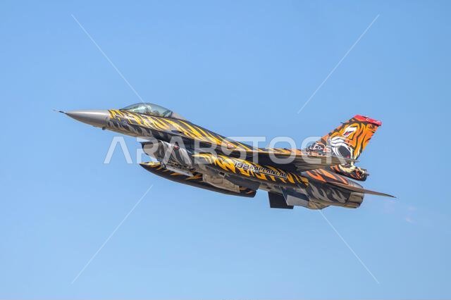Konya, Turkey - 07.02.2025: Several war planes from Turkish, United States, Qatar, Egypt, Hungary, Azerbaijan and Saudi Arabia Air Forces gather for a