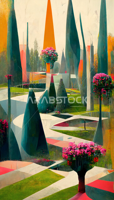 صورة مقربة للوحة فنية ابداعية ، رسوم فنية ، فن تشكيلي ، لوحة فنية جدارية ، لوحات رسم ، معارض و فنون