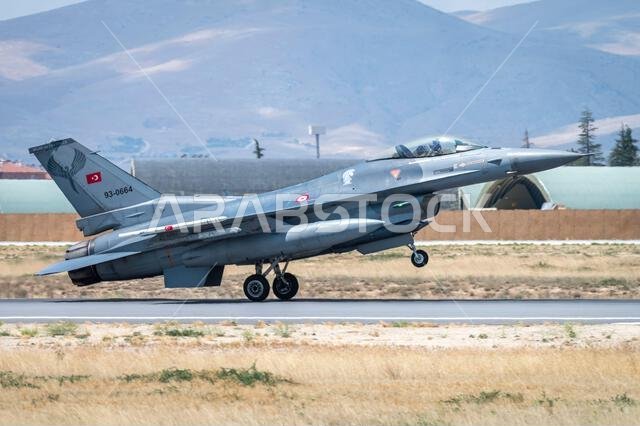 Konya, Turkey - 07.02.2025: Several war planes from Turkish, United States, Qatar, Egypt, Hungary, Azerbaijan and Saudi Arabia Air Forces gather for a